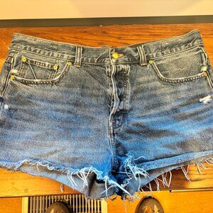 Madewell The Brynn Short Size 31 High Rise Raw Hem Denim